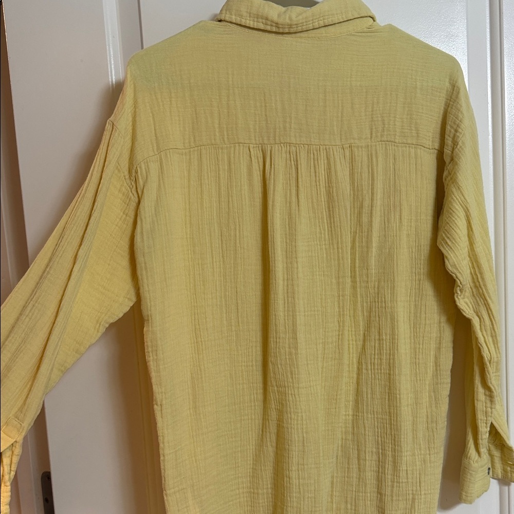 Sunny Yellow Women's Button Down Shirt - Picture 4 of 4